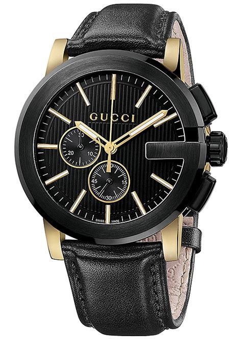 gold and black leather gucci watch|Gucci men's watches clearance sale.